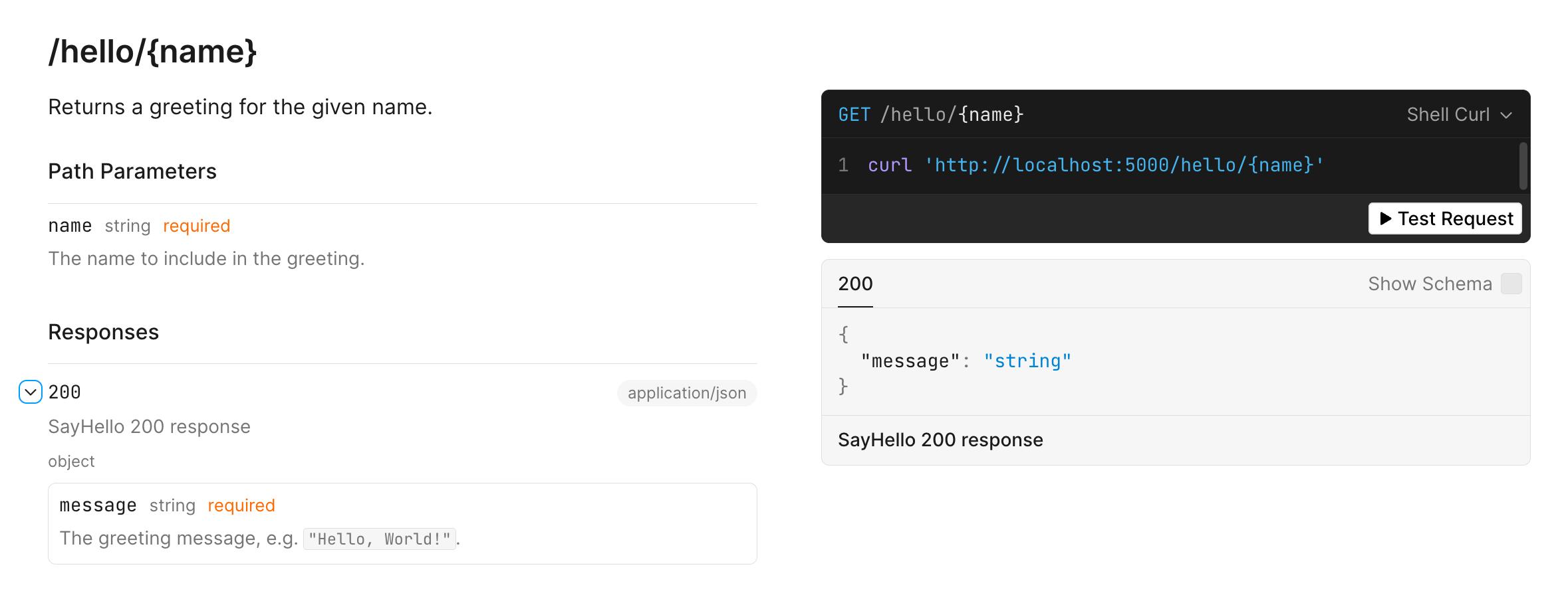 Scalar interactive API explorer showing the GetForecast endpoint